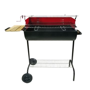 Barbecue à Charbon Avec Tourne Broche HOME LINE KY1817ZL + Sac de Charbon Gratuit