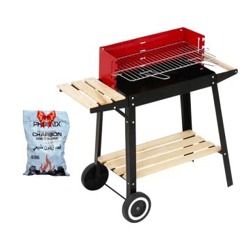 Barbecue à Charbon HOME LINE YH28020D + Sac de Charbon Gratuit