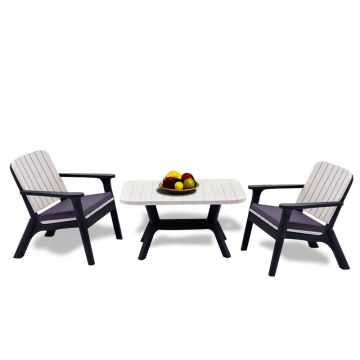 Salon De Jardin  SOFPINCE SILVA 2 Places + Coussins