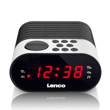 Radio-réveil avec FM PLL et affichage LED LENCO  CR-07 White  