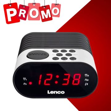 Radio-réveil avec FM PLL et affichage LED LENCO  CR-07 White  