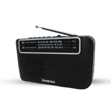 Radio FM MP3 Rechargeable POWTECH PT-908-A26 Avec Emplacement Carte Mémoire