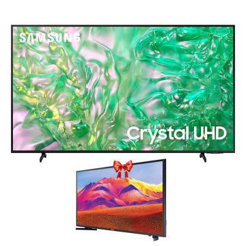 SAMSUNG 85" 4K Crystal UHD Smart TV - DU8000 2024 Avec Récepteur Intégré + TV SAMSUNG 32" Offert