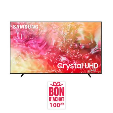 Tv SAMSUNG 65'' Smart DU7000 Crystal Ultra HD 4K 2024 Avec Récepteur Intégré + Chèque Cadeau de 100 DT