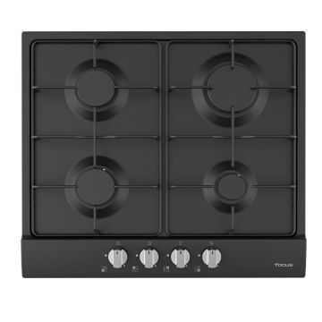 Plaque de Cuisson 4 Feux Gaz 60 cm F.401B Noir Mate FOCUS