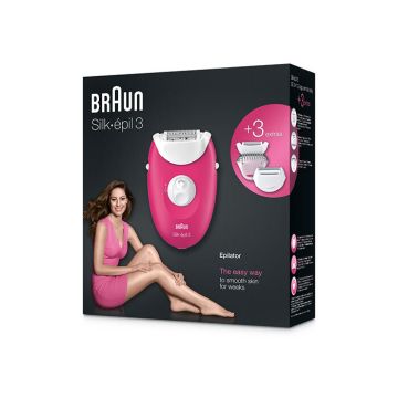 Epilateur SE3-410 Silk-épil 3 Blanc et Rose BRAUN