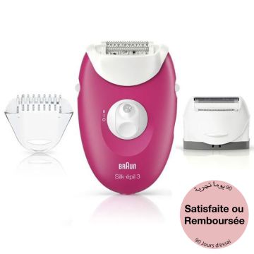 Epilateur SE3-410 Silk-épil 3 Blanc et Rose BRAUN
