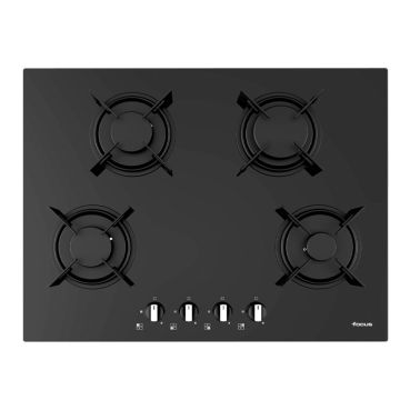 Plaque de Cuisson 4 Feux Gaz 70 cm Vitro F410B Noir FOCUS