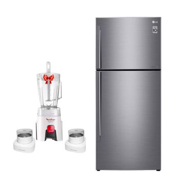 Réfrigérateur LG GL-C502HLCL 438 Litres Nofrost Inverter Inox + Blender MOULINEX LM242B25 Gratuit 