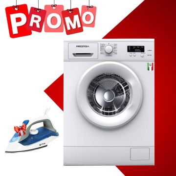 Lave Linge Frontal G710 PRESTIGIA 7KG Blanc + Fer à Repasser Gratuit