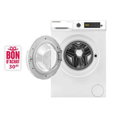 Lave Linge Frontal SCHNEIDER SCLL810EXPW 8KG  Blanc  + Bon D'achat de 30DT