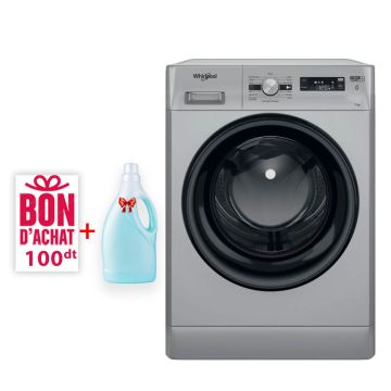 Lave Linge Frontal BU-FFWS7235SB-NA WHIRLPOOL 7KG Silver + Bon D'achat 100 Dt + Pack lessive 