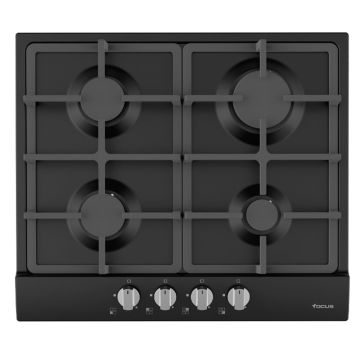 Plaque de Cuisson 4 Feux Gaz 60 cm  F.408B Noir Mate FOCUS