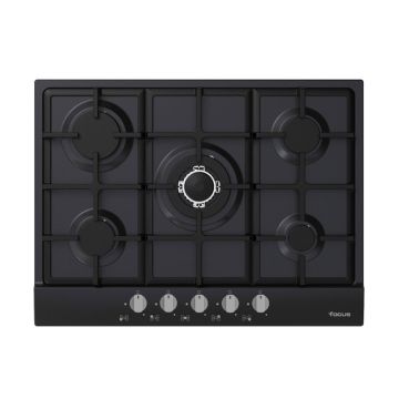 Plaque de Cuisson 5 Feux  Gaz 70 cm F478B Noir FOCUS