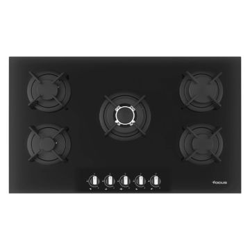 Plaque de Cuisson FOCUS 5 Feux 86Cm  F.4179B Vitro Noir FOCUS