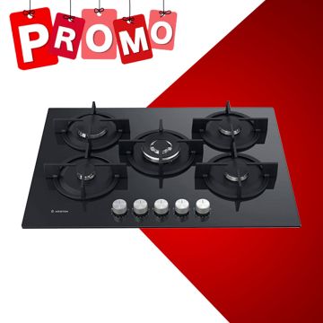 Plaque de Cuisson ARISTON AGS 72S/BK -75CM-5 Feux -Noir