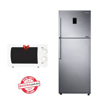 Réfrigérateur SAMSUNG RT50 + Afficheur Twin Cooling Plus 500L Silver + Micro-onde Gratuit 