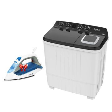 Lave Linge Semi-Automatique BIOLUX DT101B 10kg - Blanc + Fer à Repasser Gratuit