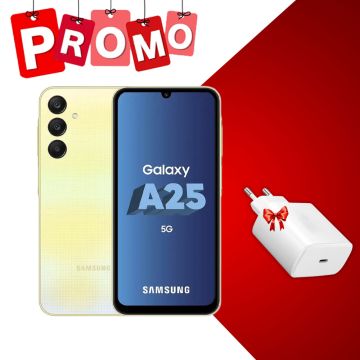 Smartphone  GALAXY A25 6GO 128GO Yellow + Chargeur Secteur 45W Offert