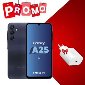 Smartphone  GALAXY A25 8GO 256GO Blue Black + Chargeur Secteur 45W Offert