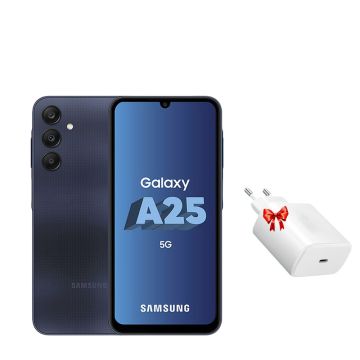 Smartphone SAMSUNG  GALAXY A25 8GO 256GO Blue Black + Chargeur Secteur 45W Offert