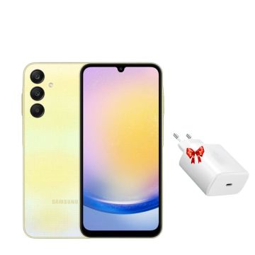 Smartphone SAMSUNG  GALAXY A25 8GO 256GO Yellow + Chargeur Secteur 45W Offert
