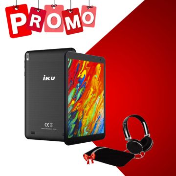 Tablette IKU T5 8 POUCES WI FI Black+Etui+ Casque Filaire