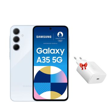 Smartphone SAMSUNG  GALAXY A35 8GO 128GO Blue + Chargeur Secteur 45W Offert