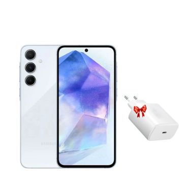 Smartphone SAMSUNG  GALAXY A55 8GO 256GO Blue + Chargeur Secteur 45W Offert