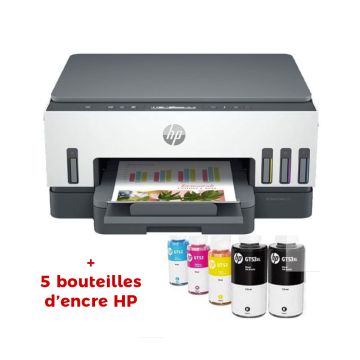 Imprimante HP  SMART TANK 720 Tout-En-Un  Wi-Fi + 5 Jet D'encres Offertes