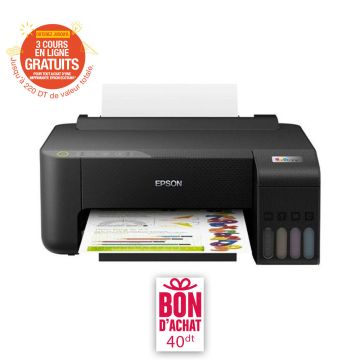 Imprimante à Réservoir Intégré EPSON ECOTANK L1250 Wi-Fi Couleur + 5 Bouteilles d'encre + Bon d'achat 40 Dt