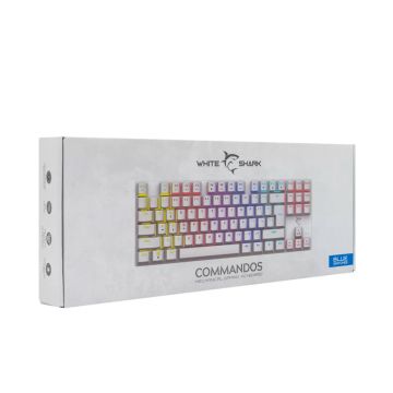  Clavier WHITE-SHARK GK-2106 BLUE SWITCH Blanc