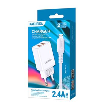 Chargeur KAKU KSC-788 2 Port 2,4A Type C Blanc