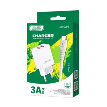 Chargeur JOKADE JB024 Micro USB Blanc