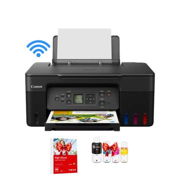 Imprimante Multifonction wifi Avec Réservoir Intégré CANON Pixma G3470 Couleur Wifi + 4 Bouteilles d'encre Incluses+ Rame Papier Photo