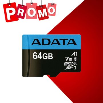 Carte Mémoire ADATA 64Go Class 10 avec Adaptateur