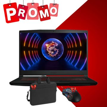  Pc Portable MSI Gaming Thin GF63 i5 12Gén 8Go 512Go SSD RTX 3050 6 G  + Souris  Gaming Et Sacoche  Gratuites