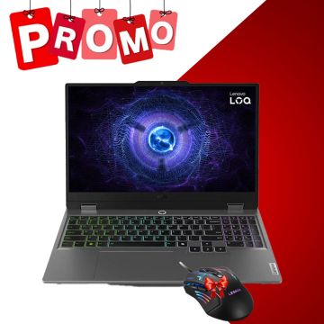 PC Portable Gamer LENOVO LOQ 15IRX9 i7 13ème Gén 16Go RTX 4050 + Lenovo Idea Pad Gaming M200 RGB Mouse