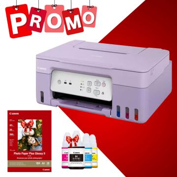 Imprimante a réservoir intégré Canon PIXMA G3430 WiFi - Purpule Avec 4 bouteilles d'encre + Rame Papier Photo CANON Gratuite