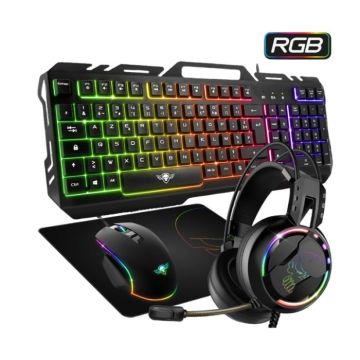 Pack Gaming 4 en 1 SPIRIT OF GAMER PRO-MKH5 RGB - Noir