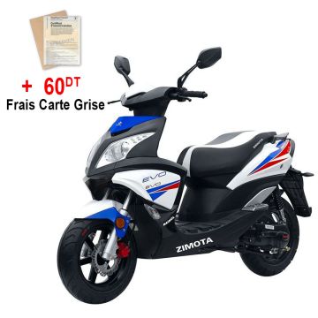 Cyclomoteur ZIMOTA EVO 49CC (Noir/Rouge/Blanc/Bleu)