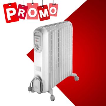 Radiateur Bain d'Huile DELONGHI V551225 12 Éléments 2500W - Blanc