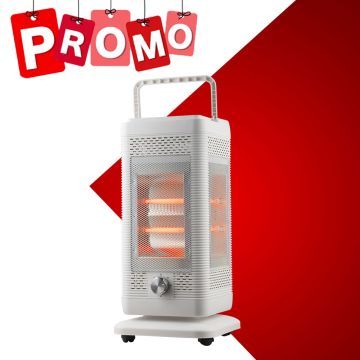 Chauffage électrique Quartz W-HQ1860 PRESTIGIA Avec Roulette Poignée Minuterie
