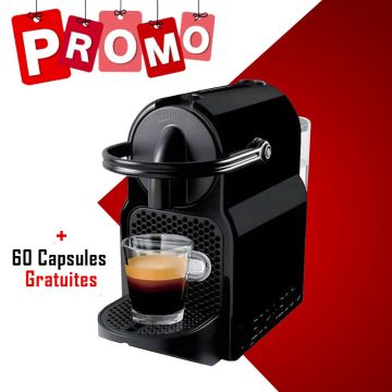 Machine à Café D40 Inissia 1200W  Noir NESPRESSO + 60 capsules gratuites 