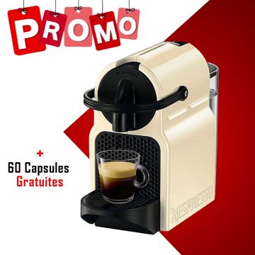 Machine à Café D40 Inissia 1200W  Crème NESPRESSO + 60 capsules gratuites 