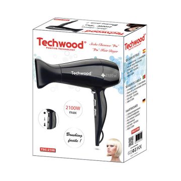 Sèche-Cheveux TSC-2106 2100W Noir TECHWOOD