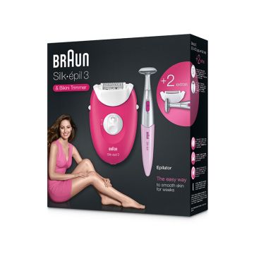 Epilateur SE3-420 Silk-épil 3 Blanc Rose BRAUN