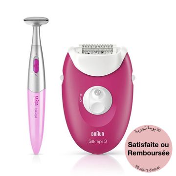Epilateur SE3-420 Silk-épil 3 Blanc Rose BRAUN