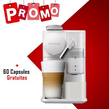 Machine à Café Lattissima One F121 1500W Blanc NESPRESSO + 60 capsules gratuites