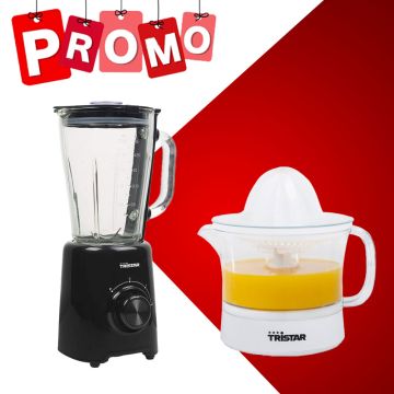 Blender TRISTAR 500W - BL-4477 Noir + Presse-agrumes TRISTAR CP-3005 25W 0.5L Blanc Gratuite